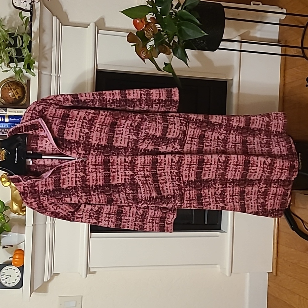 Stan Herman Vintage Robe Housecoat‎ Chenille Fleece Purple Pink Grandma